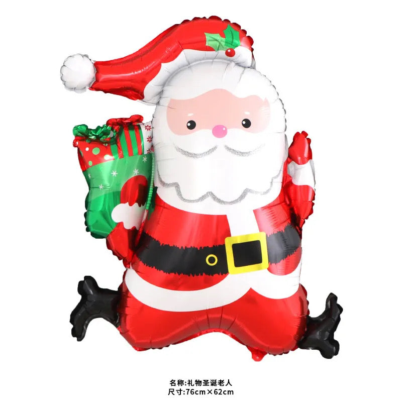 Santa running balloon