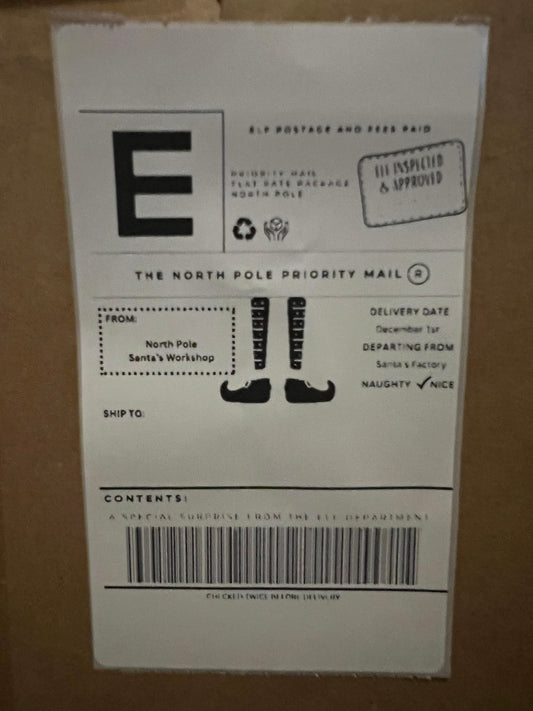 Elf arrival label