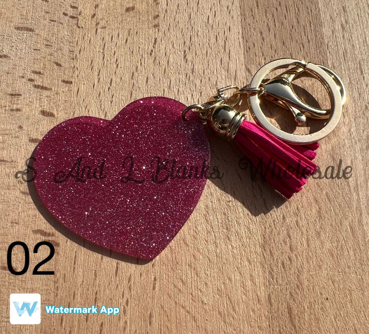 Glitter Heart Keyrings