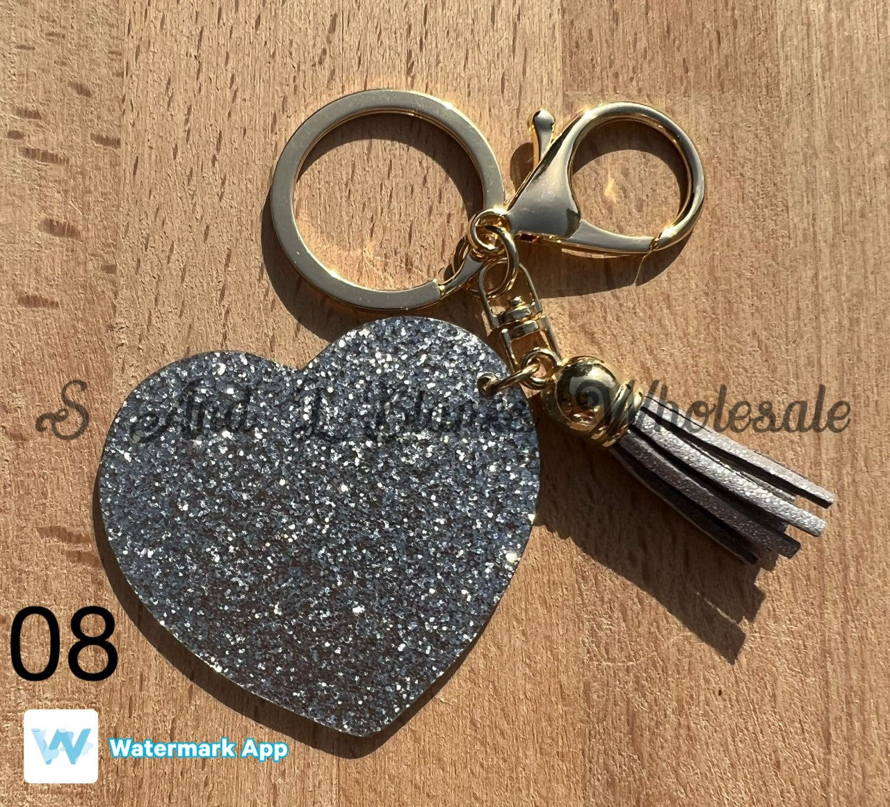 Glitter Heart Keyrings