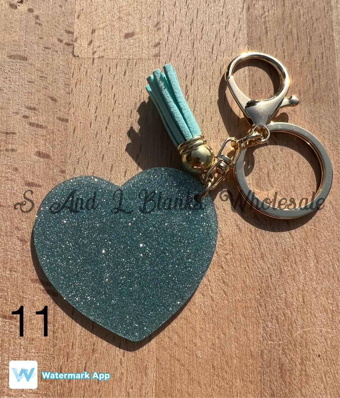 Glitter Heart Keyrings