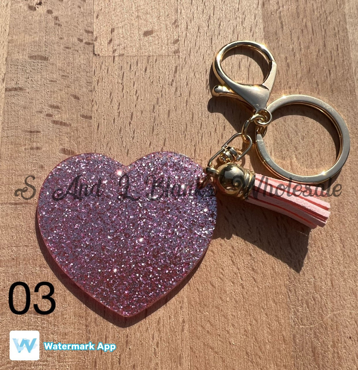 Glitter Heart Keyrings