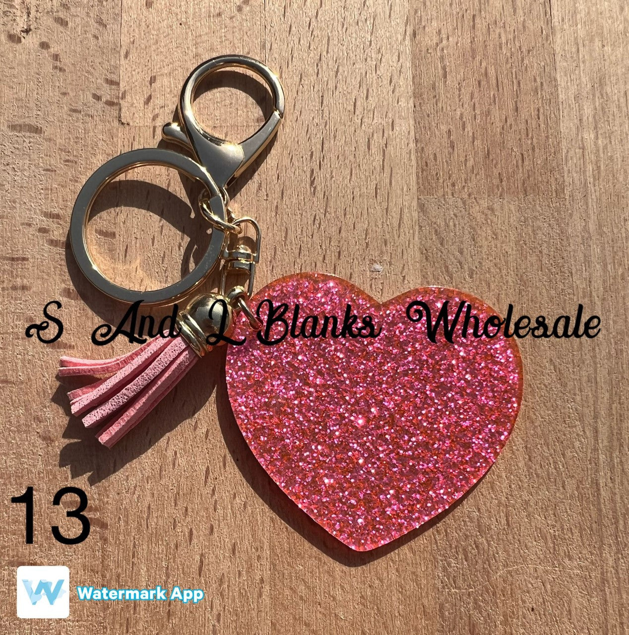 Glitter Heart Keyrings