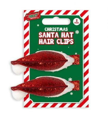 Santa Hat Hair Clips