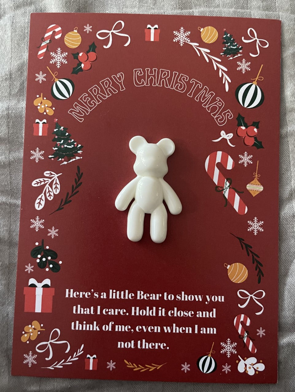 Backing Card & Resin Bear (Christmas)