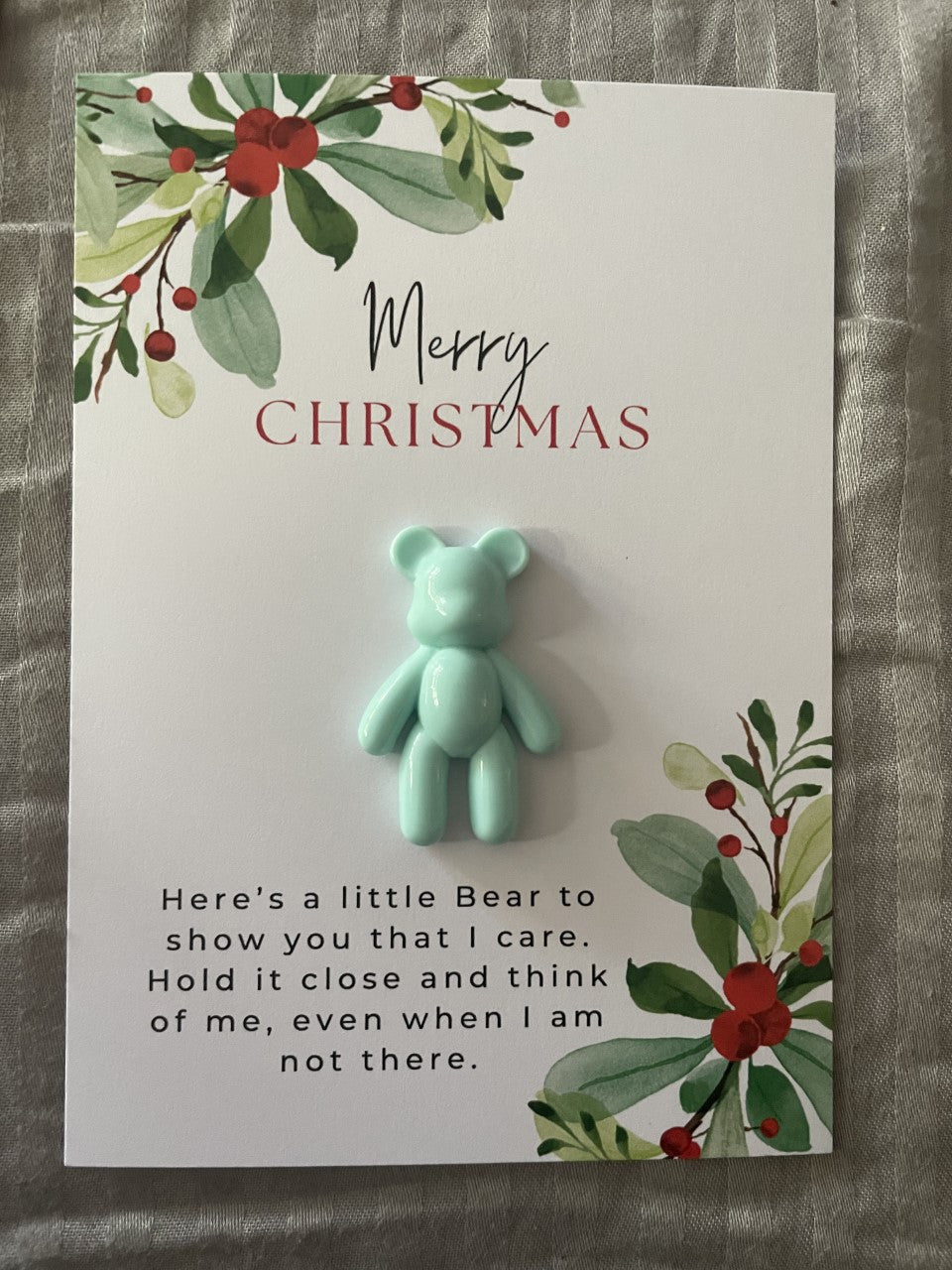 Backing Card & Resin Bear (Christmas)