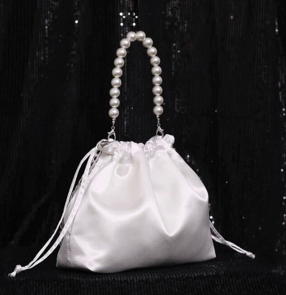 Satin Pearl Handle Bag