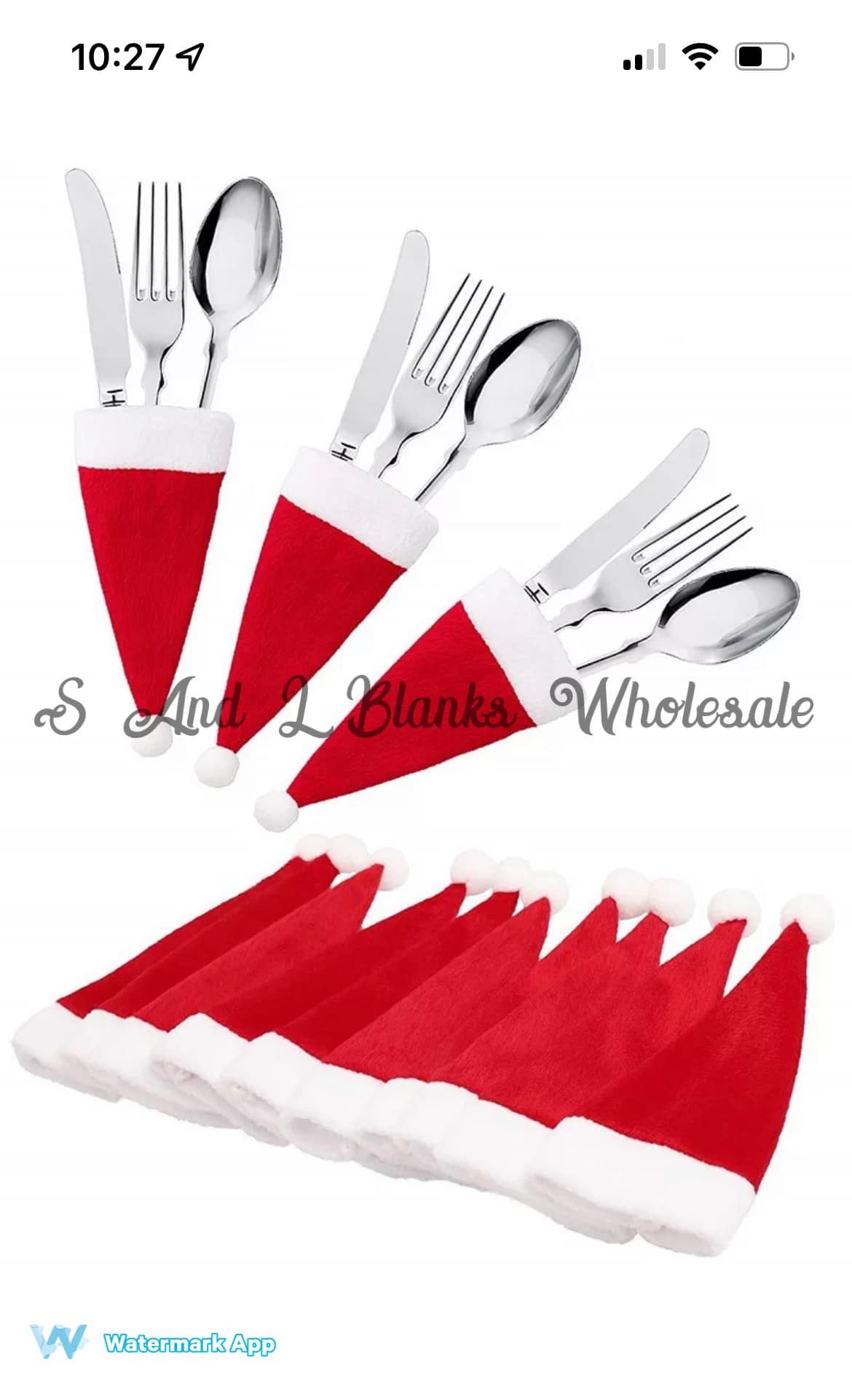 Santa Hat Cutlery Holder (set of 6)