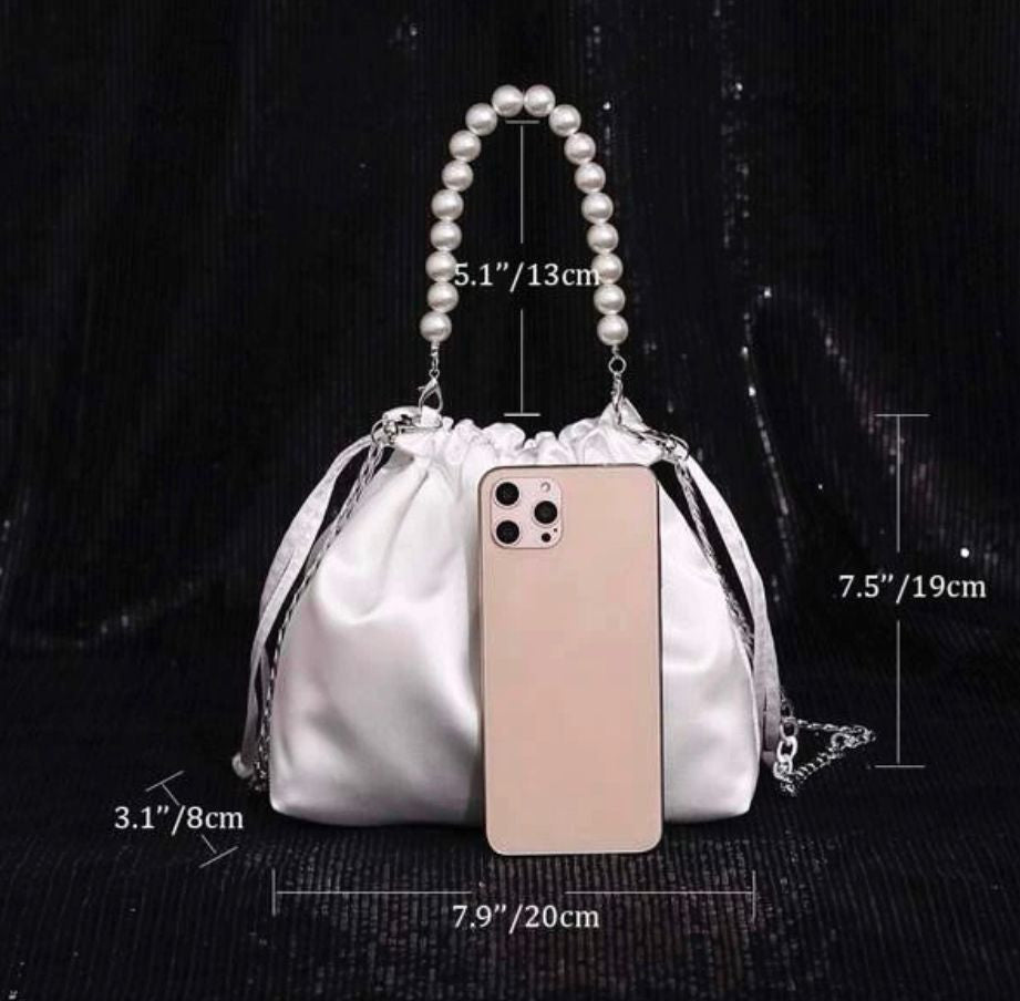 Satin Pearl Handle Bag